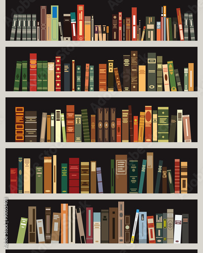 vector bookshelf vector flat style illustration
