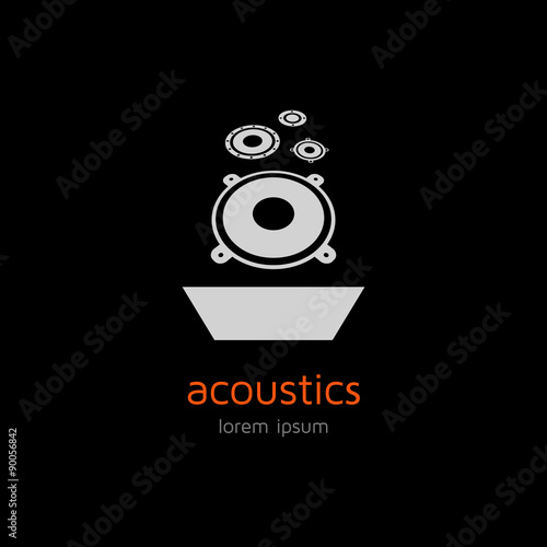 Acoustic logo template on dark background