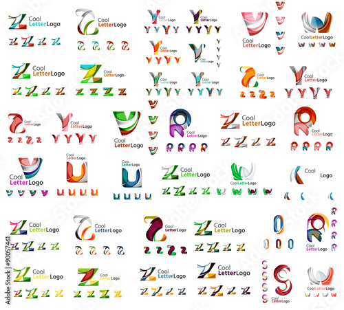 Mega set of letter logos