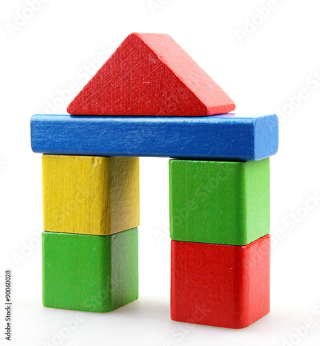 Bild auf Leinwand Wooden building blocks