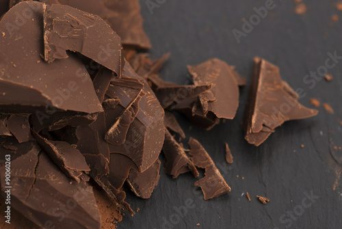 Chopped chocolate with cacao