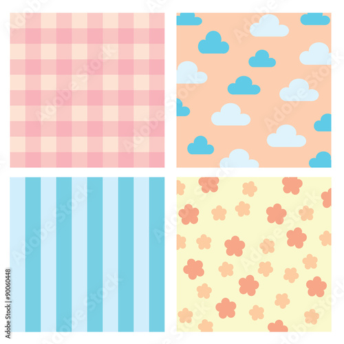 Baby background of simply and cute seamless pattern in pastel mood