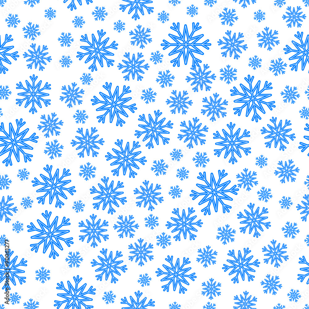 Christmas seamless pattern with blue snowflakes Christmas seamless pattern with blue snowflakes