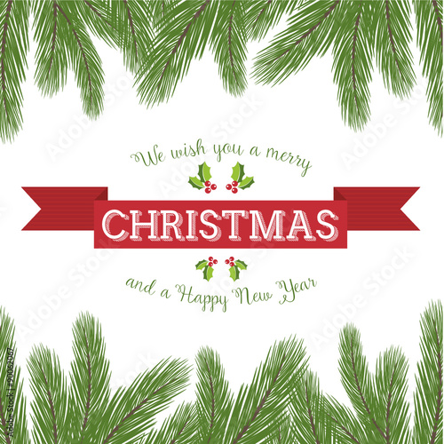 Weihnachtliche Dekoration mit Schriftzug