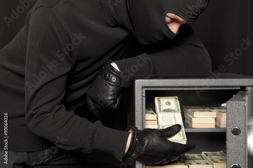 Thief burglar and home safe