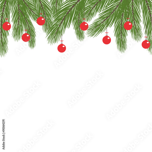 Weihnachtliche Dekoration mit roten Weihnachtskugeln