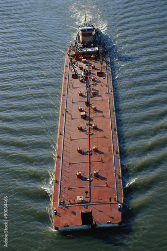 Overhead view of barge