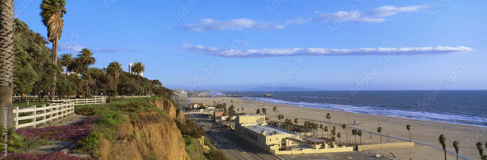 Panorama view of beach and blue sky