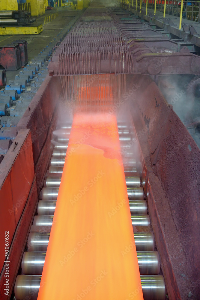 steel plate on conveyor
