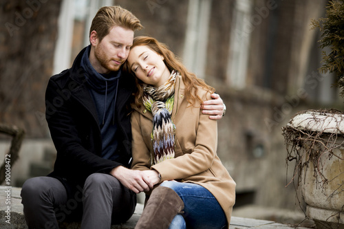 Young red hair couple at ou...