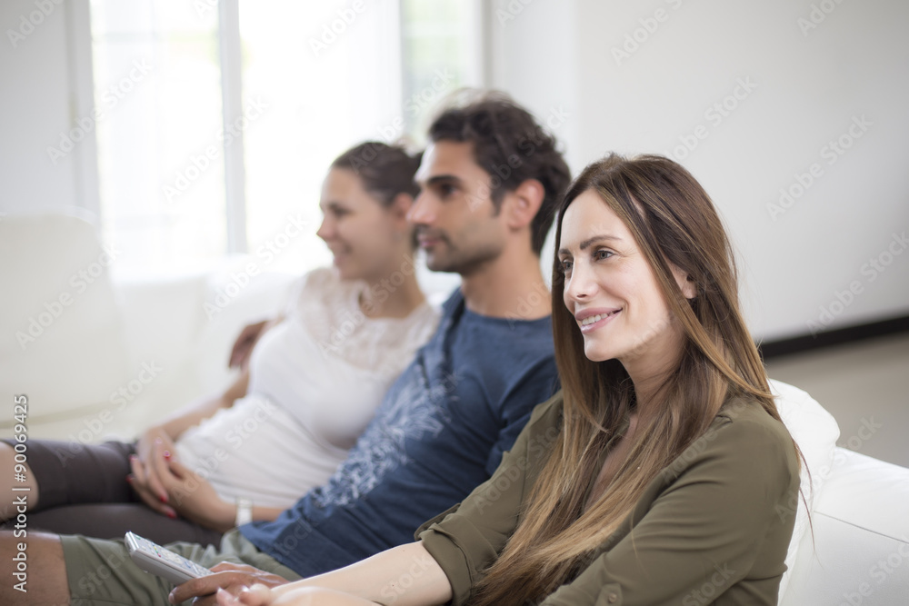 Young people watching tv Young people watching tv
