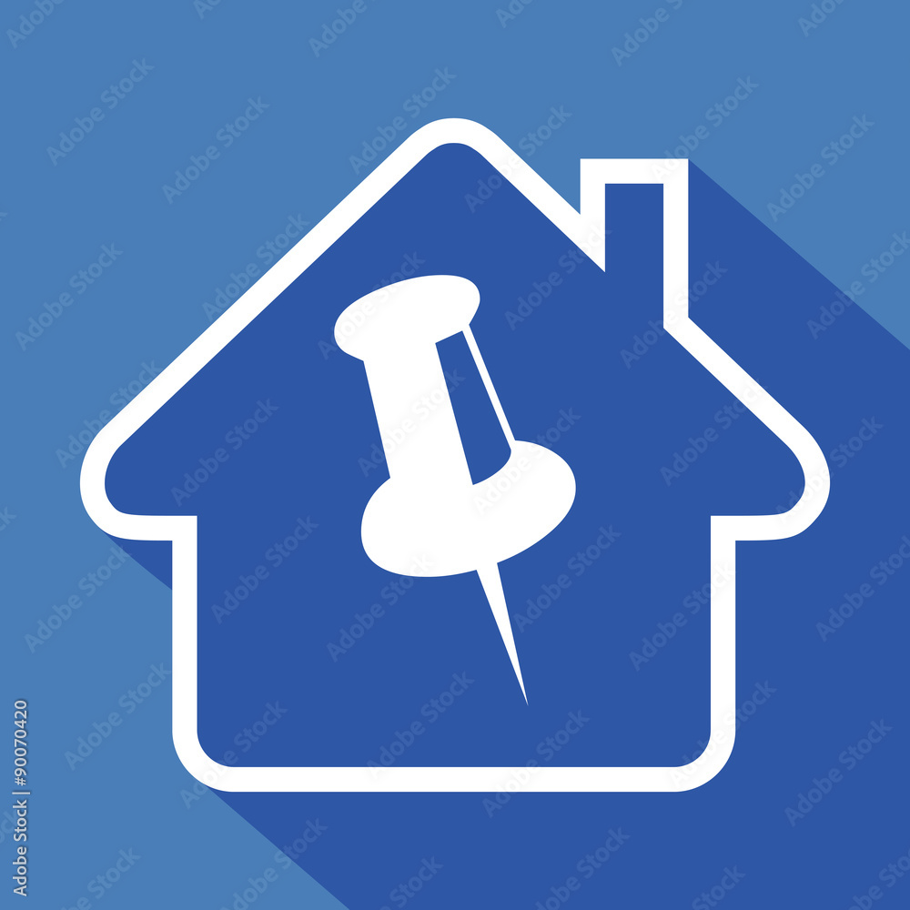 Logo maison et punaise. Logo maison et punaise.
