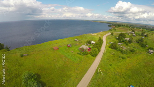 flying over onega lake in Karelia, Russia
