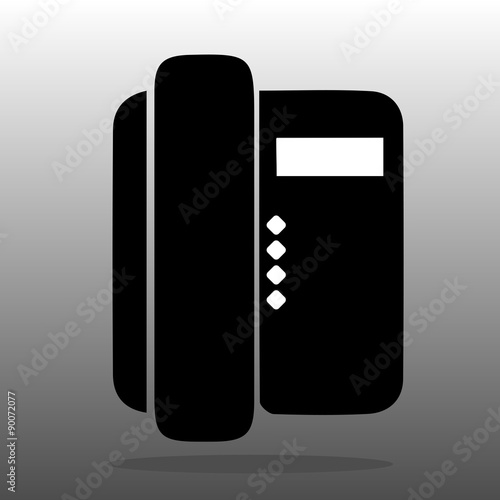 vector icons landline phone with auto caller ID and answering machine,