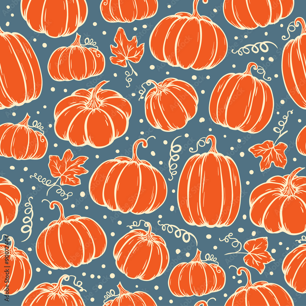 Naklejka premium Pattern of pumpkins