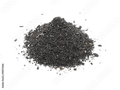 pile scrap metal shavings isolated on white background, with clipping path