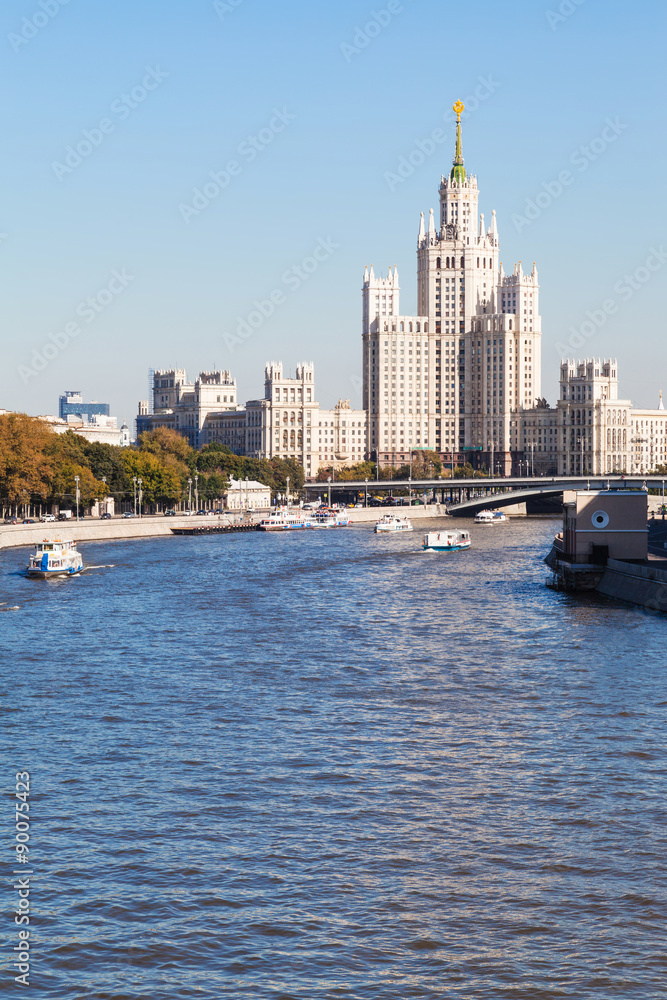 Moskva River and skyscraper in Moscow