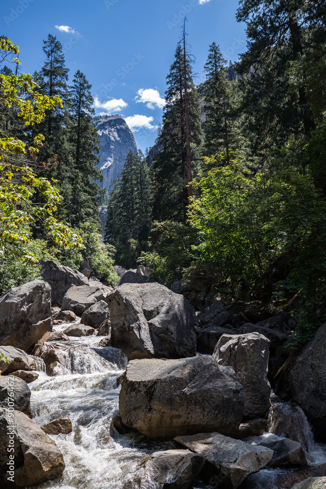 Yosemite National Park, Merced River at Mist Trail. Yosemite National Park, Merced River at Mist Trail.