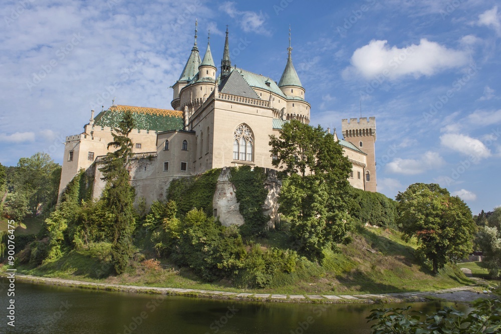 Historic castle Bojnice in the Slovak Republic. View of an old castle built in the 12th century.
