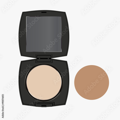 vector modern face powder isolated on white