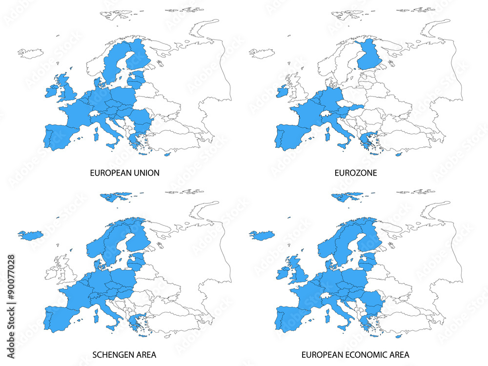 Maps of European Union Enlargements with Borders