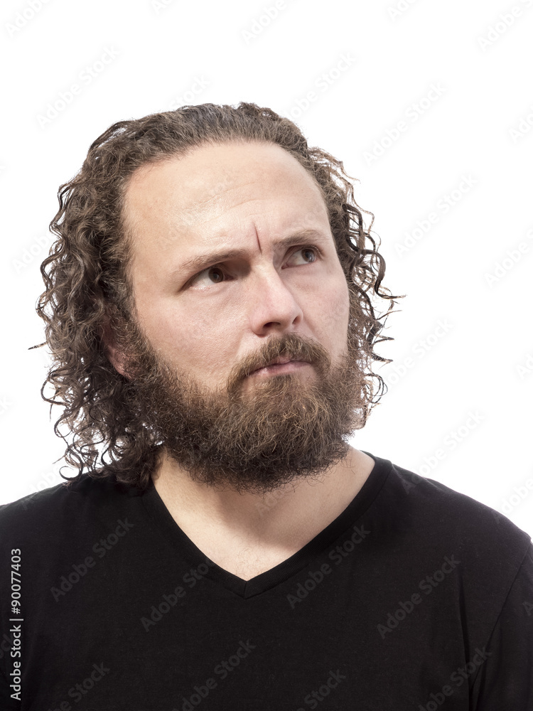 Fototapeta premium bearded man thinking portrait