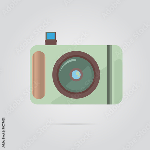 Camera Icon With Shadow And Flash For Brochures And Web Templates Design 3