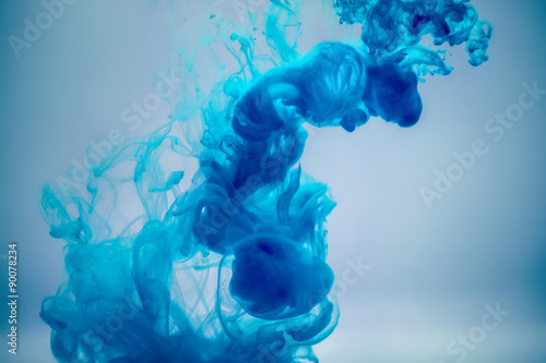 blue ink underwater