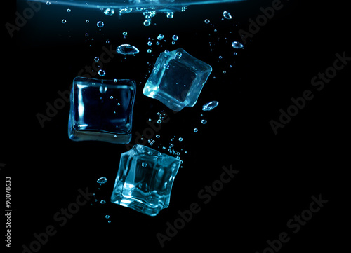 ice cubes underwater