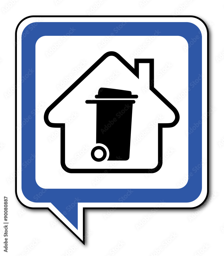 Logo maison et poubelle. Logo maison et poubelle.