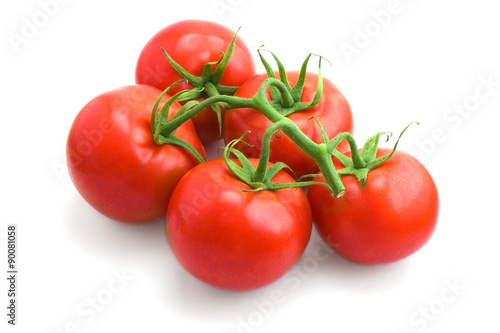 ripe tomatoes isolated on white background