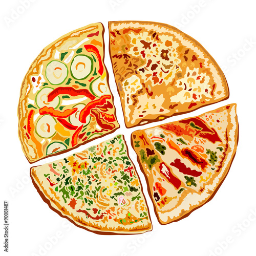 Illustration of tasty pizza
