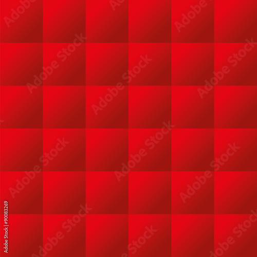 Seamless red padded upholstery vector pattern texture