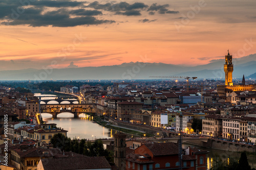 Fototapeta Naklejka Na Ścianę i Meble -  Panoramic sunset Florence