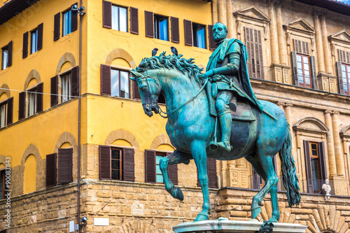 Statue of Cosimo I de Medici in Florence photo