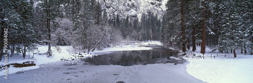 The Merced River In Winter, Yosemite National Park, California #90084062