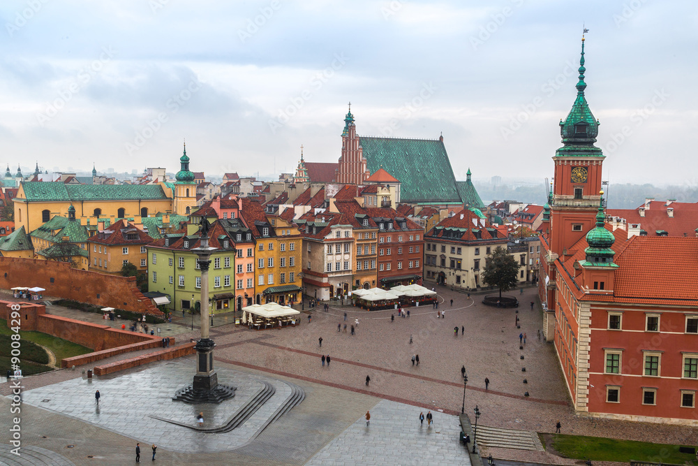 Obraz premium Panoramiczny widok na Warszawę