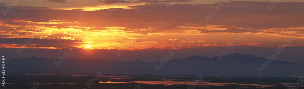 Great Salt Lake At Sunset, Salt Lake City, Utah