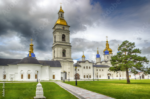 Tobolsk Kremlin courtyard Sophia-Assumption Cathedral panorama m