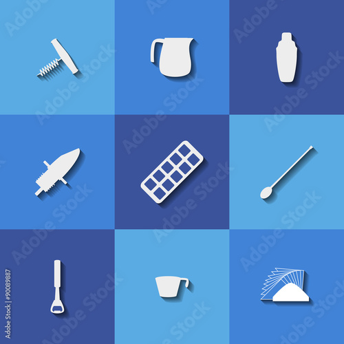Bar tools icons eps10