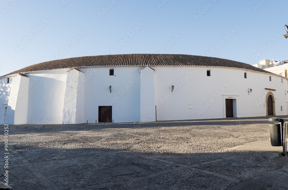 Exterior view of the bullring in Ronda, Malaga, Spain Exterior view of the bullring in Ronda, Malaga, Spain