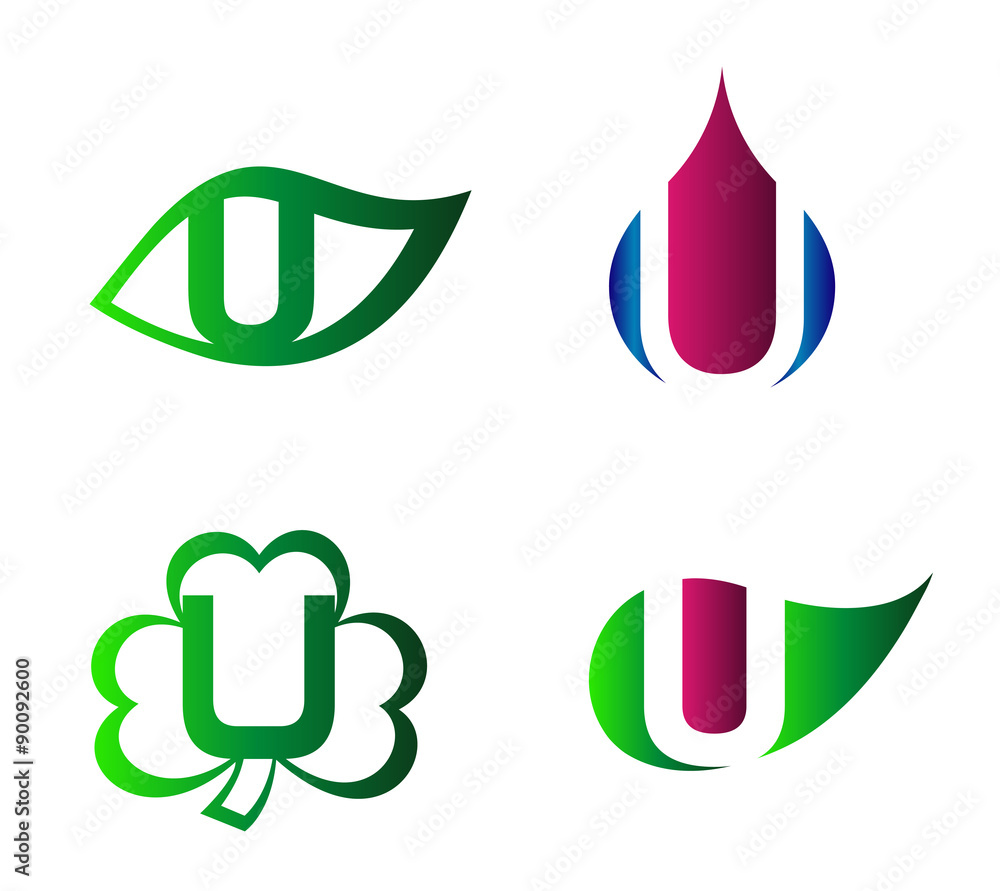 Obraz premium Letter U Logo vector alphabet design element template 