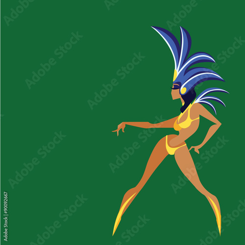 flat geometric design of dancing samba queen