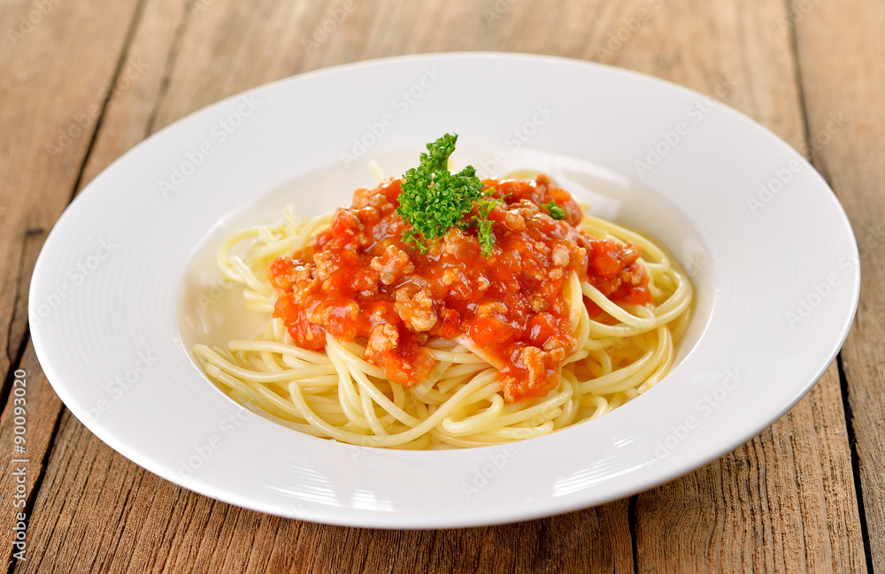 spaghetti pasta with tomato sauce. spaghetti pasta with tomato sauce.