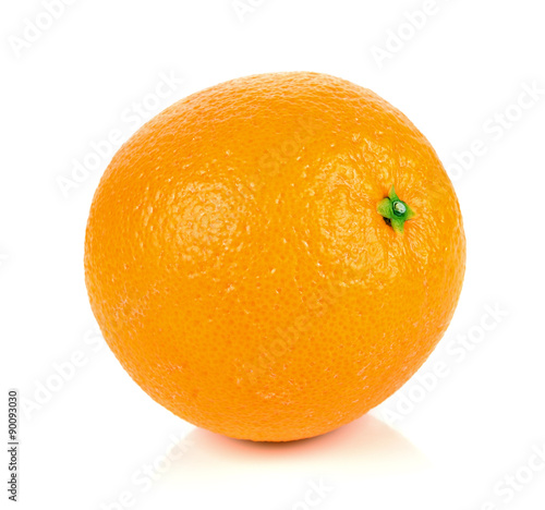 Ripe fresh orange on a white background.