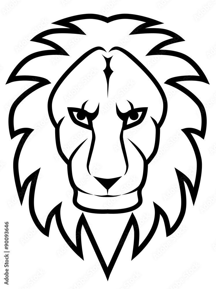 Fototapeta premium Lion head line art vector image