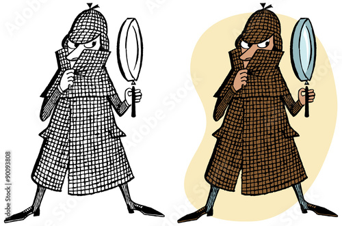 Detective with magnifying glass