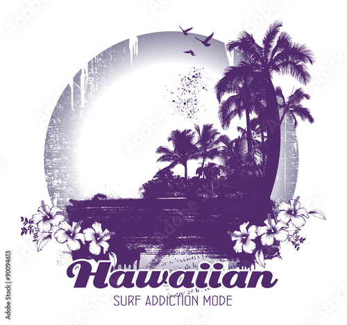 beauty grunge and vintage hawaiian beach scene