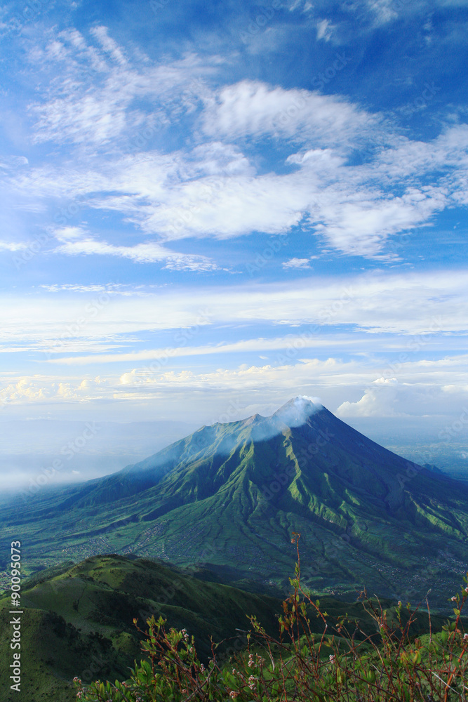 Mount Merapi with Blue Sky Mount Merapi with Blue Sky