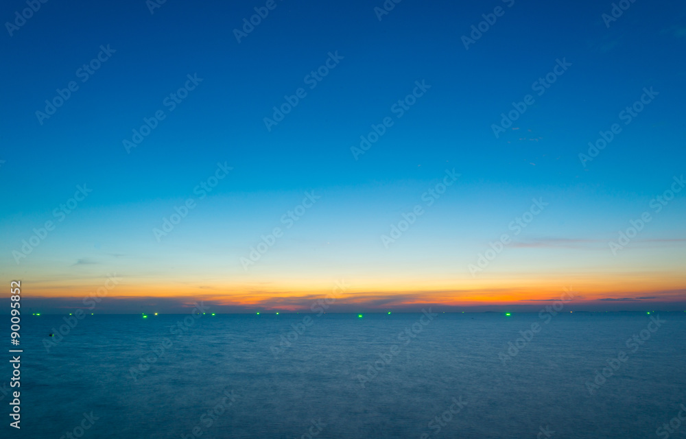 Naklejka premium Blue hour in chanthaburi